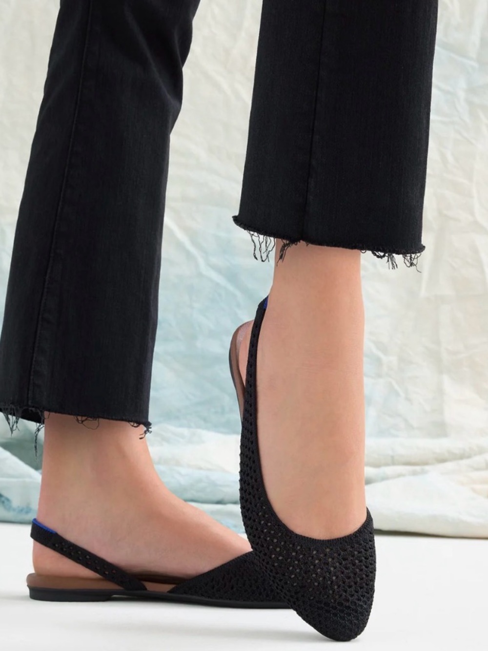 Rothy’s The Almond Slingback in Black - Sz 6 - Picture 2 of 10